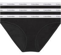 Calvin Klein Braguitas Tipo Bikini Pack de 3 Mujer Algodón elástico, Negro (Black/Black/Black), S