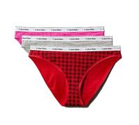 Calvin Klein Braguitas Tipo Bikini Pack de 3 Mujer de algodón elástico, Multicolor (Blotched Plaid+Adrenaline Rush/Blac), L