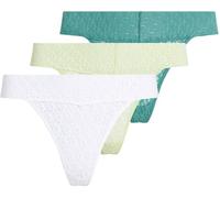 Calvin Klein Braguitas Tipo Bikini Pack de 3 Mujer Talle bajo con Encaje, Multicolor (White/Highline Green/Lively Teal), 3XL