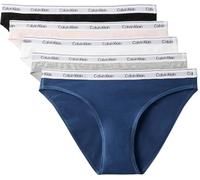Calvin Klein Braguitas tipo bikini Pack de 5 Mujer Low Rise Ropa interior, Multicolor (Black/White/Grey Heather/Potpourri/), XS