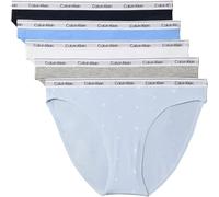 Calvin Klein Braguitas Tipo Bikini Pack de 5 Mujer Low Rise Ropa Interior, Multicolor (Shoreline/Blue Descent/White/Gre), L