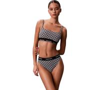Calvin Klein Bralette de Cuello Cuadrado para Mujer, LV00Q61130, Color Negro (Emblema de algodón Icon 20242 W Negro), S