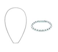 Calvin Klein brazalete y collar de acero inoxydable cepillado y pulido para hombre