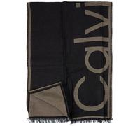 Calvin Klein Bufandas LW Jacquard STOLE LV04F8066G con logotipo de gran tamaño para mujer, color negro y gris pardo desierto, talla única, Negro (negro/gris pardo del desierto), Taille unique