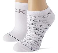 Calvin Klein Calcetines para mujer All Over Logo (2 unidades), Blanco, Talla única