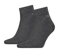 Calvin Klein Calvin Klein Casual Flat Knit Cotton Men's Quarter Socks 2 pack, Cuarto de los hombres, dark grey melange, 43/46