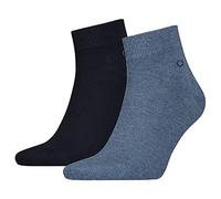 Calvin Klein Calvin Klein Casual Flat Knit Cotton Men's Quarter Socks 2 pack, Cuarto de los hombres, denim melange, 39/42