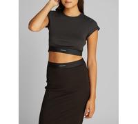 Calvin Klein Rib Crop Tee LV00QS7349 M Negro