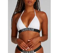 Calvin Klein Calvin Klein - Sujetador de bikini de triángulo con canalé y logo en la cinturilla. Blanco Talla 40
