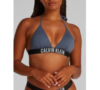 Calvin Klein Calvin Klein - Sujetador de bikini de triángulo con canalé y logo en la cinturilla. Gris Talla 36