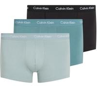 Calvin Klein Calzoncillos bóxer Hombre Pack de 3 Low Rise Trunks Ropa Interior, Azul (Black, Shade, Slate Turquoise), S