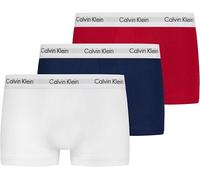 Calvin Klein Calzoncillos bóxer Hombre Pack de 3 Low Rise Trunks Ropa interior, Multicolor (White/Red Ginger/Pyro Blue), S