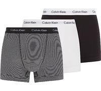 Calvin Klein Calzoncillos bóxer Hombre Pack de 3 Trunks Ropa Interior, Multicolor (White/B&W Stripe/Black), L