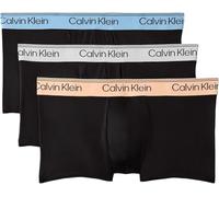 Calvin Klein Calzoncillos bóxer Pack de 3 Hombre Trunks Low Rise con Logotipo en la Cintura, Negro (Black Bodies W/Gulf Blue/Light CAS), M