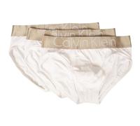 Calvin Klein Calzoncillos de Hombre CK Calzoncillos de Microfibra elástica Visible de 3 Piezas Artículo NB2306O Hip Brief 3PK, 100 Bianco - White, M