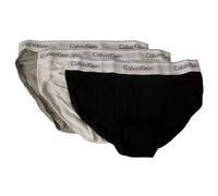 Calvin Klein Calzoncillos de Hombre CK Pack de 3 Piezas Calzoncillos tripack algodón elástico Visible artículo NB2379A Hip Brief 3P, MP1 Grey Heather/Black/White, M