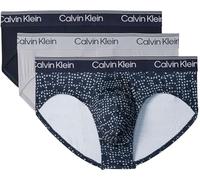 Calvin Klein Calzoncillos Pack de 3 Hombre Hip Briefs con Logotipo en la Cintura, Multicolor (Shoreline/Cut Circles Shoreline/Mis), XS