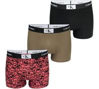 Calvin Klein Calzoncillos Tipo bóxer para Hombre, algodón elástico, Paquete de 3, Multicolor (Blk, Ink Blb LG PRT_calyp Crl, Carb), XS
