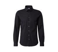 Calvin Klein Poplin Stretch Slim Shirt, Camisa para Hombre, Negro (Black), 15.5