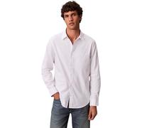 Calvin Klein Camisa Hombre Solid Oxford Classich Shirt Camisa Informal, Blanco (Brilliant White), L