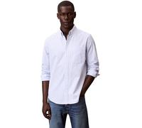 Calvin Klein Camisa Hombre Stripe Oxford Classic con Bolsillo en el Pecho, Azul (Blue Descent), XL