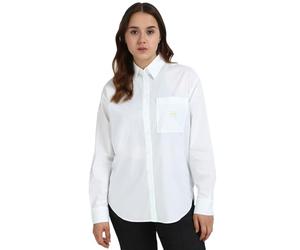 Calvin Klein Camisa Hombre Woven Label Relaxed Fit, Blanco (Bright White), L