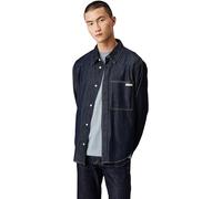 Calvin Klein Camisa Vaquera Hombre Regular Denim Shirt con Bolsillo en el Pecho, Azul (Denim Dark), S