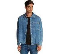 Calvin Klein Camisa Vaquera Hombre Regular Denim Shirt con Bolsillo en el Pecho, Azul (Denim Light), L