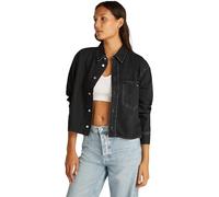 Calvin Klein Camisa Vaquera Mujer Cropped Dad Denim Shirt con Bolsillo en el Pecho, Negro (Denim Black), M