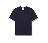 Calvin Klein Camiseta de Cuello Redondo con Logotipo SS Micro LV04LC255G para Hombre, Color Azul (Zafiro Oscuro), Talla XS