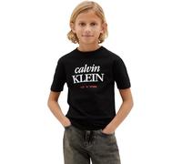 Calvin Klein Logo SS T-Shirt Lvcksja07b Camiseta S/S, Black (Black [CSI] 25Cw1000175Ck), 16 años para Niños