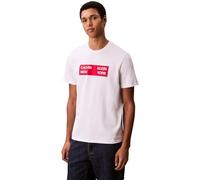 Calvin Klein Camiseta de Manga Corta Hombre Box Graphic tee Regular Fit, Blanco (Brilliant White), L