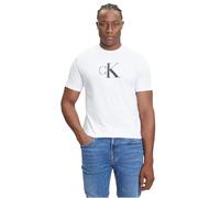 Calvin Klein Camiseta de Manga Corta Hombre Center Monogram Classic de algodón, Blanco (Brilliant White), S