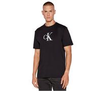 Calvin Klein Camiseta de Manga Corta Hombre Center Monogram Classic de algodón, Negro (Black), L