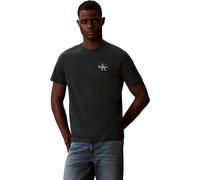 Calvin Klein Camiseta de Manga Corta Hombre Classic Micro Monologo con Cuello Redondo, Multicolor (Bright White/Nearly Navy), XXS