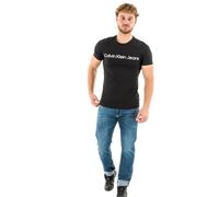 Calvin Klein Camiseta de Manga Corta Hombre Core Institutional Logo Slim tee Cuello Redondo, Negro (CK Black), M