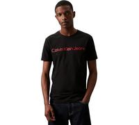 Calvin Klein Camiseta de Manga Corta Hombre Core Institutional Logo Slim tee Cuello Redondo, Negro (CK Black/Salsa), XS
