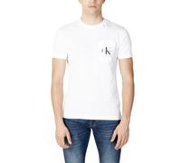 Calvin Klein Jeans Hombre Camiseta Manga Corta Core Monologo Cuello Redondo, Blanco (Bright White), XL