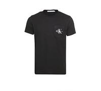Calvin Klein Camiseta de Manga Corta Hombre Core Monologo Cuello Redondo, Negro (CK Black), XS