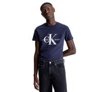 Calvin Klein Camiseta de Manga Corta Hombre Core Monologo Slim Fit, Azul (Night Sky), L