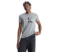 Calvin Klein Camiseta de Manga Corta Hombre Core Monologo Slim Fit, Gris (Mid Grey Heather), XS