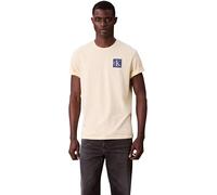 Calvin Klein Camiseta de Manga Corta Hombre Gradient Monogram Logo de algodón, Amarillo (Sunlight), L