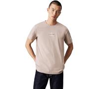 Calvin Klein Camiseta de Manga Corta Hombre Monologo Cuello Redondo, Beige (Goat), 3XL