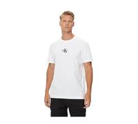 Calvin Klein Camiseta de Manga Corta Hombre Monologo Cuello Redondo, Blanco (Bright White), XS