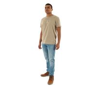 Calvin Klein Camiseta de Manga Corta Hombre Monologo tee de algodón, Beige (Aluminum), XXL