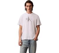 Calvin Klein Camiseta de Manga Corta Hombre Monologo tee de algodón, Blanco (Brilliant White), XS