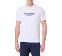 Calvin Klein Camiseta de Manga Corta Hombre NYC Graphic con Logotipo, Blanco (Brilliant White), S