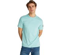 Calvin Klein Camiseta de Manga Corta Hombre Regular tee con Logotipo Tipo Etiqueta, Azul (Fresh Mint), XXL