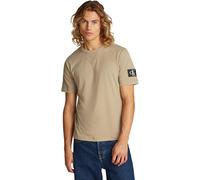 Calvin Klein Camiseta de Manga Corta Hombre Regular tee con Logotipo Tipo Etiqueta, Beige (Tree House), L