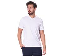 Calvin Klein Camiseta de Manga Corta Hombre Smooth Solid tee con Cuello de Pico, Blanco (Brilliant White), L